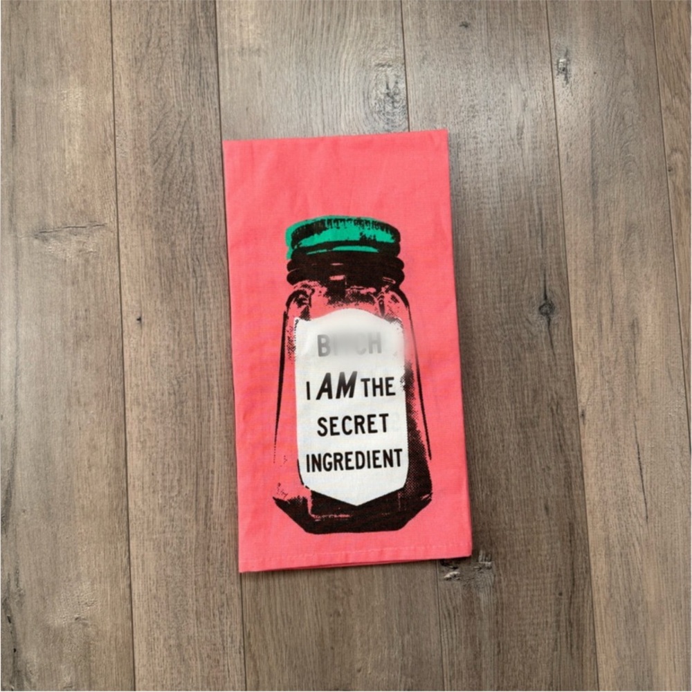 I Am the Secret Ingredient Pink Kitchen Towel NWOT